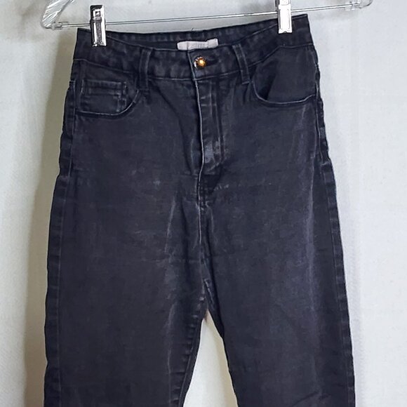Forever 21 Black Cotton Poly Span High Waist 5 Pocket Stretch Skinny Jeans Sz 25 - Picture 2 of 16